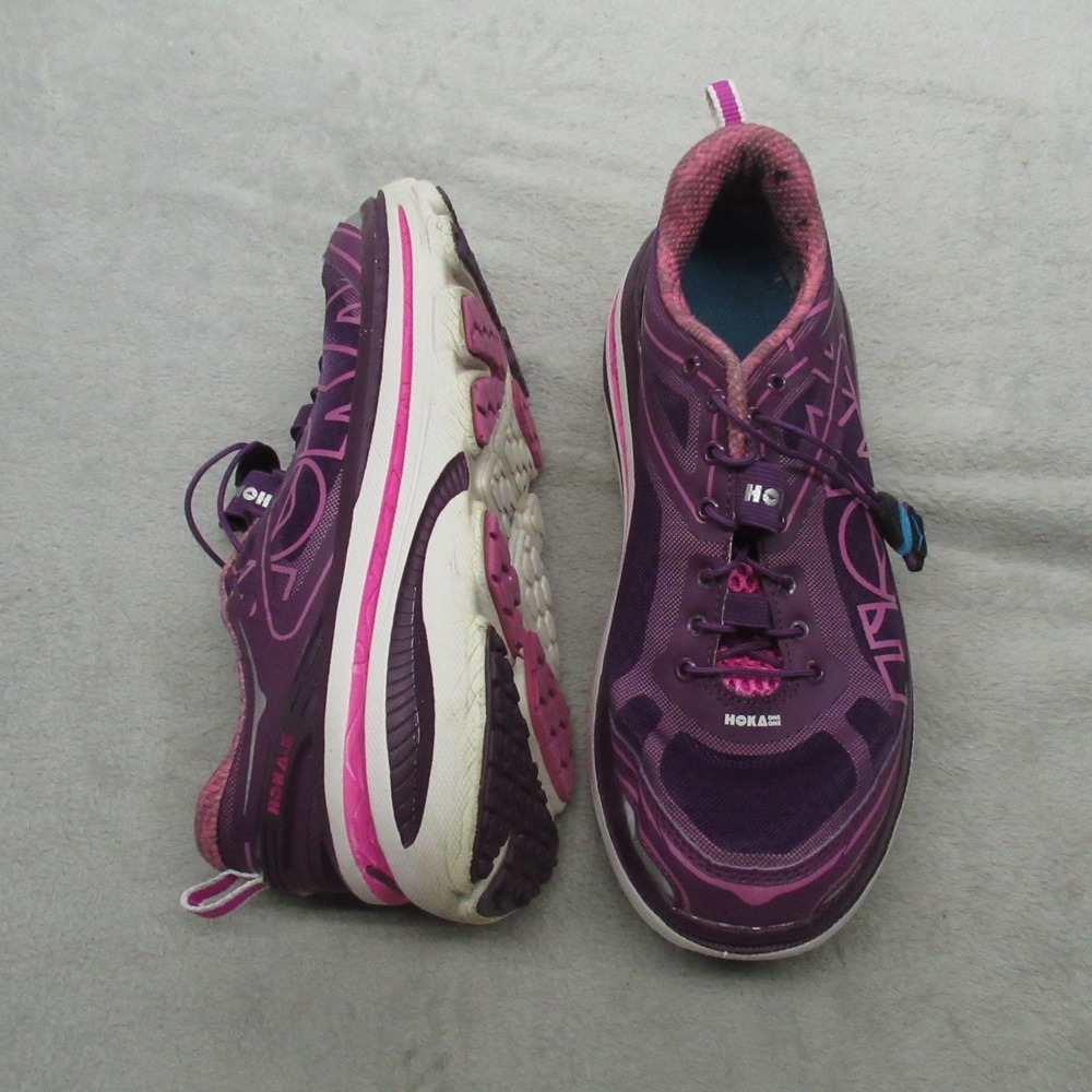 Hoka Womens 9 Running Shoes Pink Bondi 3 Lightweight Cushioned Chunky Athletic